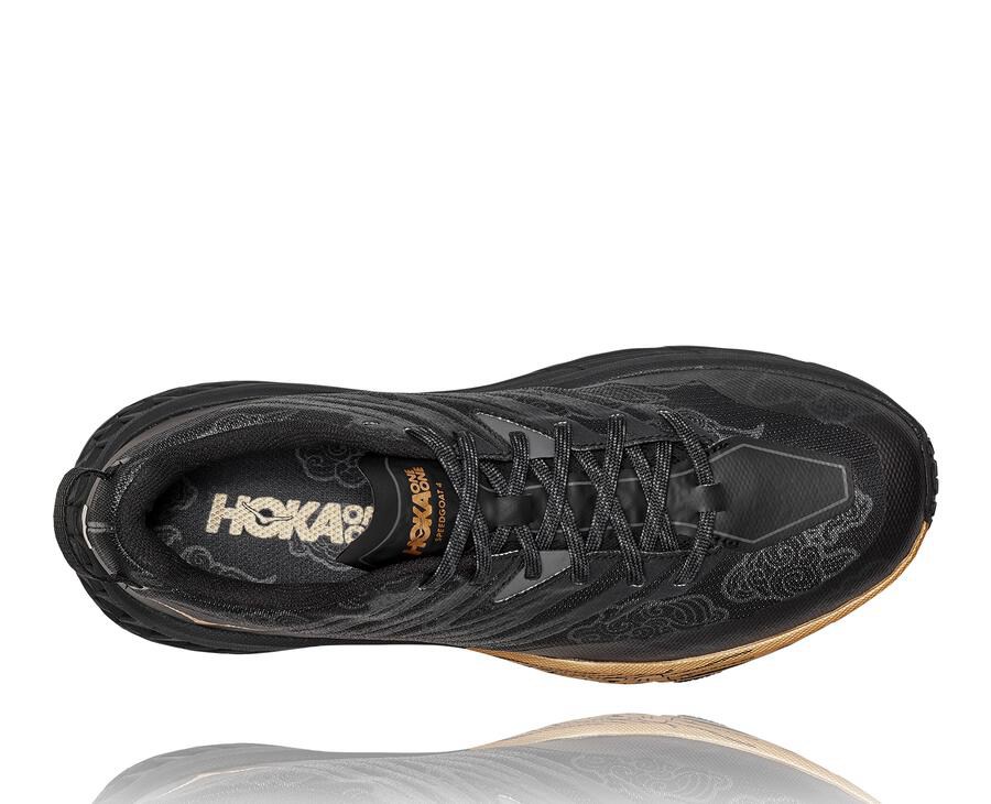 Hoka Australia One One Speedgoat 4 CNY - Mens Trail Shoes Black/Gold - RTUMP-4179